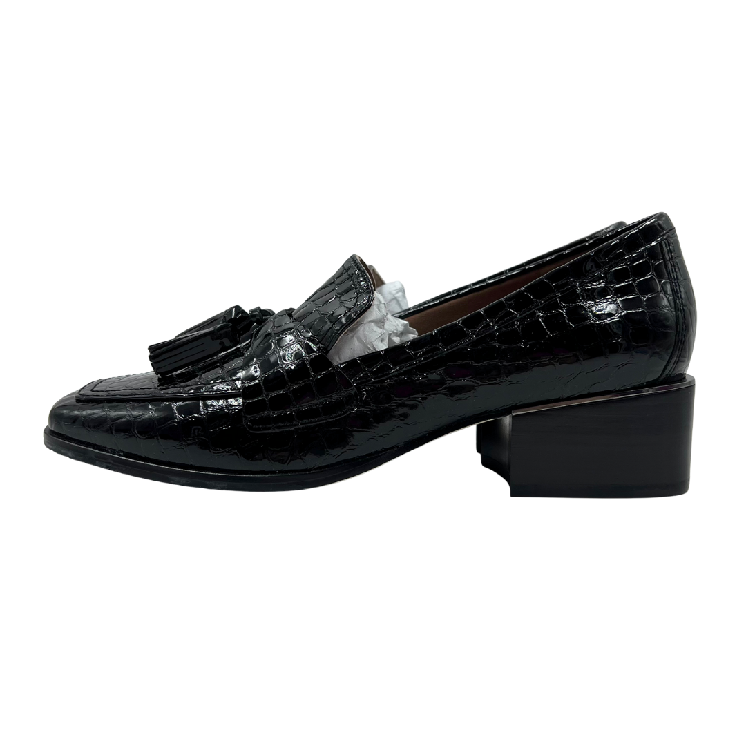 Donald Pliner 8.5 Black Patent Leather Loafers