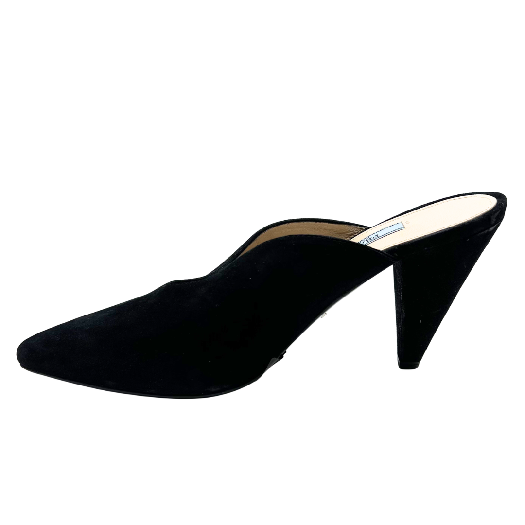 Prada 6.5 37.5 Black Suede Mules