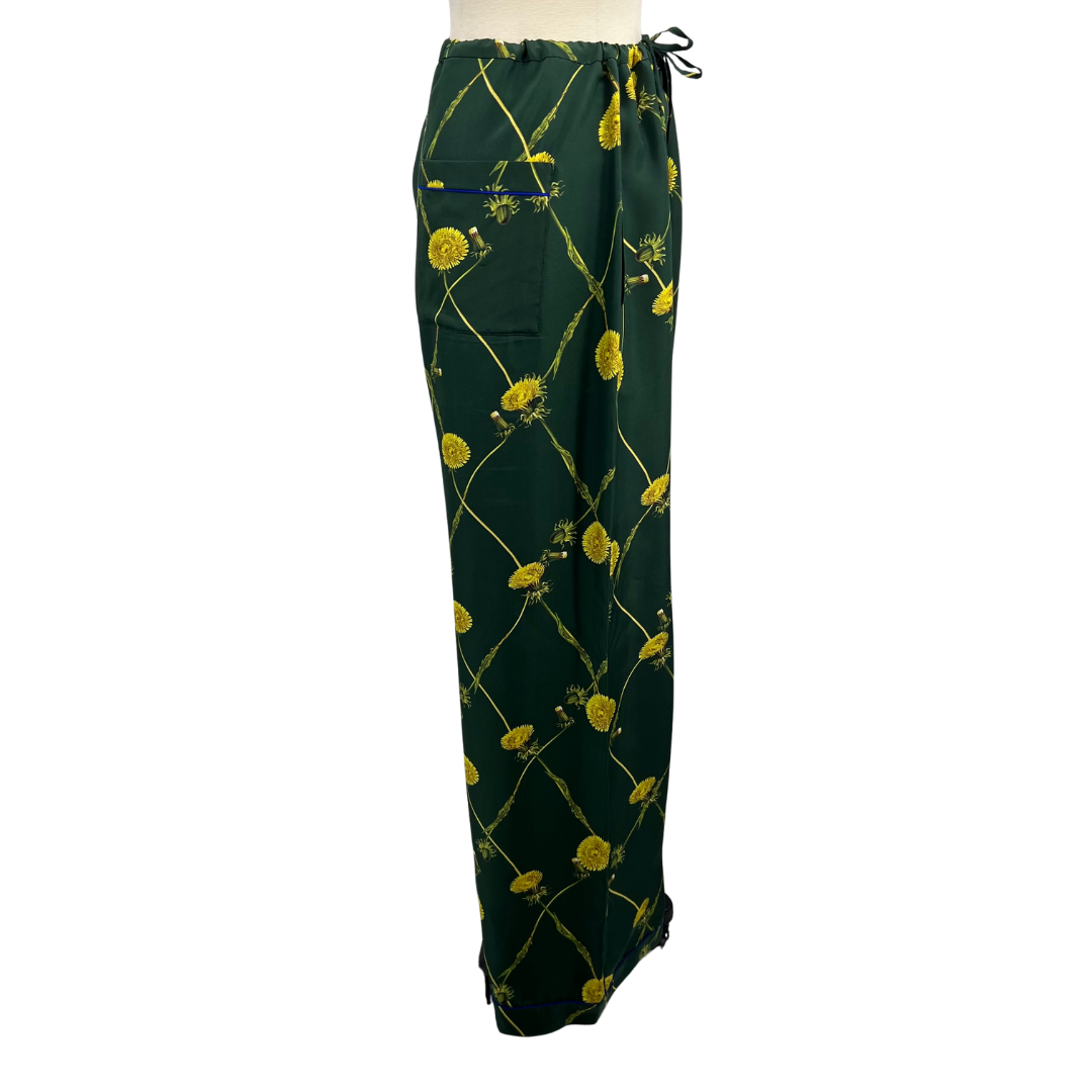 Burberry Green Floral Pants