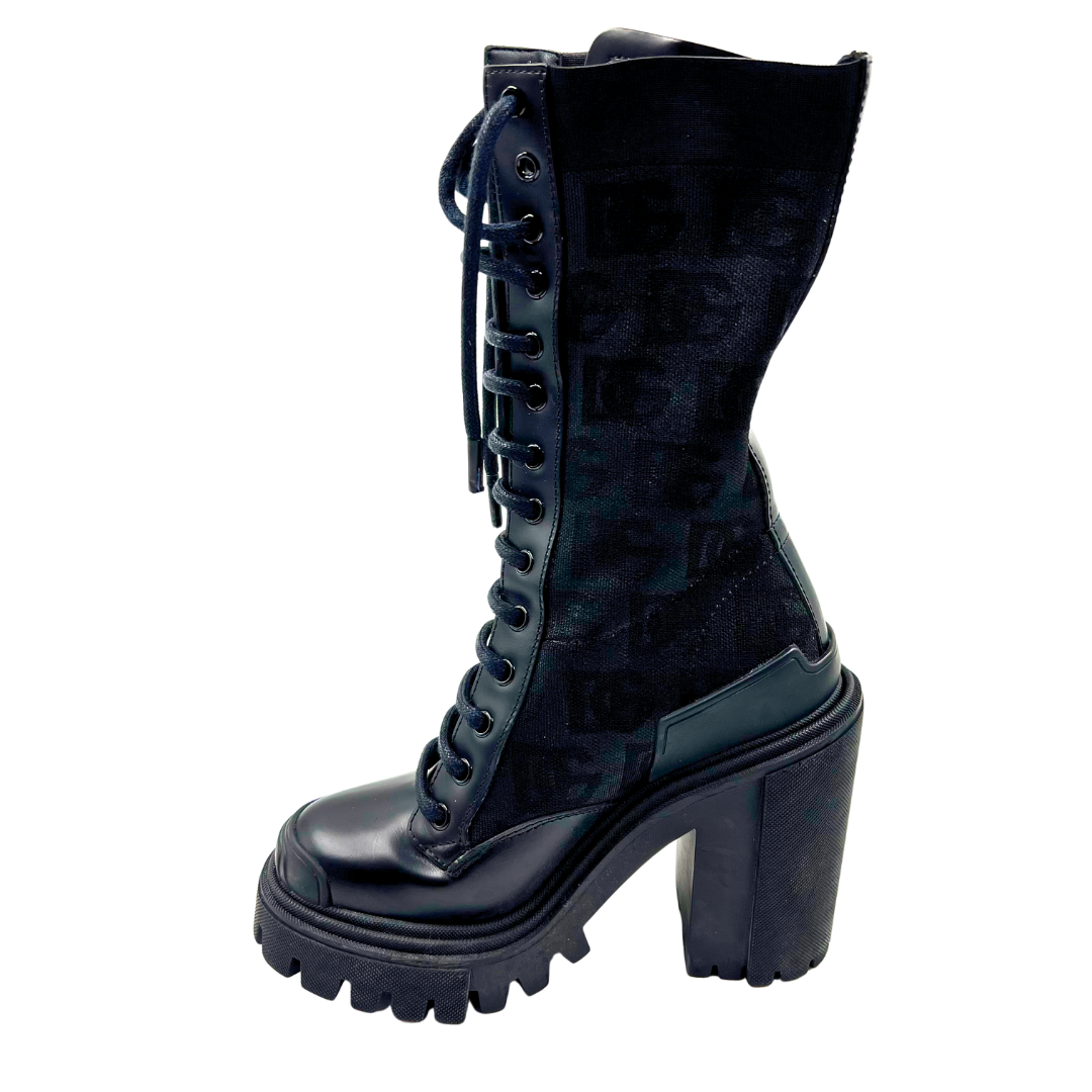 Dolce & Gabbana 5.5 35.5 Black Leather Boots