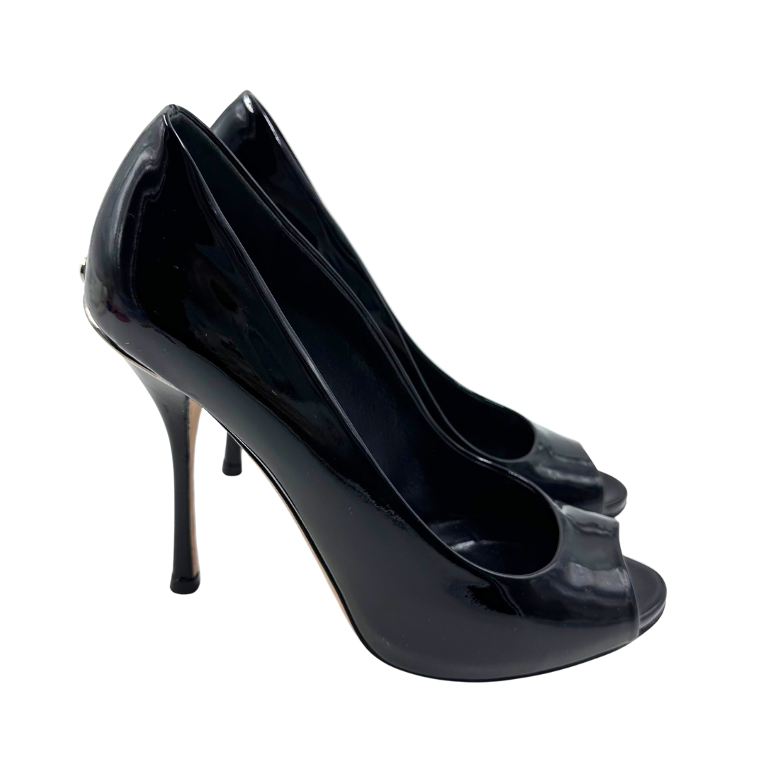 Gucci 5.5/6 36 Black Patent Leather Heels