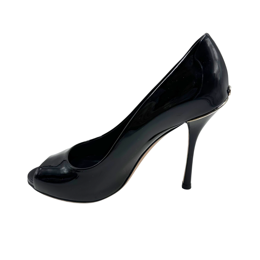 Gucci 5.5/6 36 Black Patent Leather Heels
