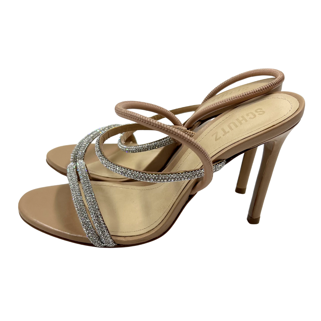 Schutz 7 Nude Leather Heels