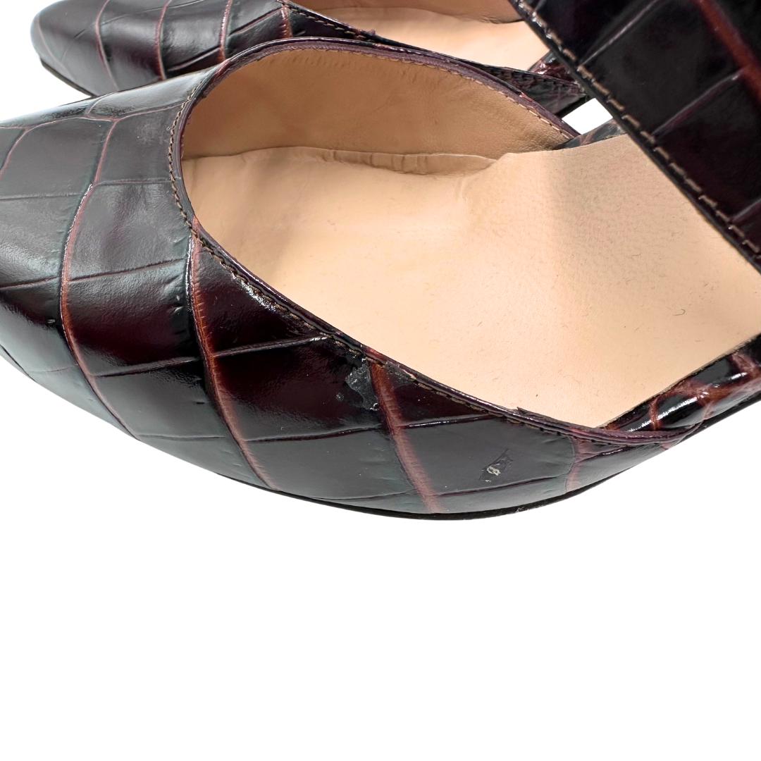 INEZ 8.5 Brown Leather Heels