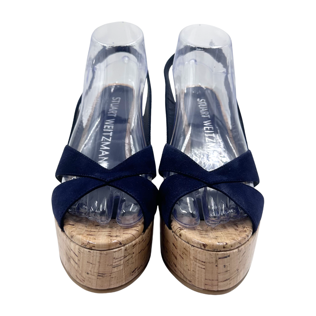 Stuart Weitzman Navy Sandals