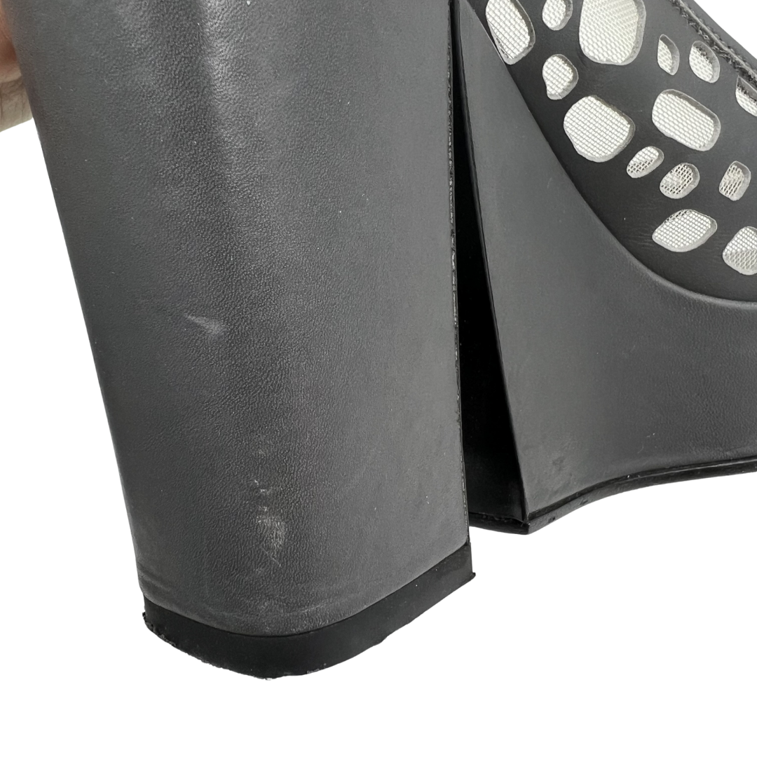 Chanel 38.5 Grey Leather Heels
