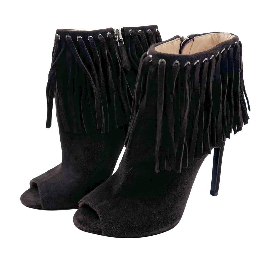 Prada 5 35 Brown Suede Booties