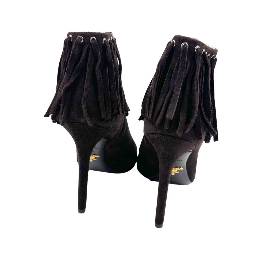 Prada 5 35 Brown Suede Booties