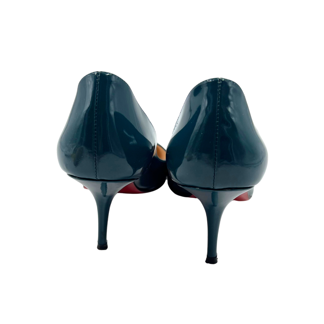 Christian Louboutin 8.5 39.5 Teal Leather Pumps