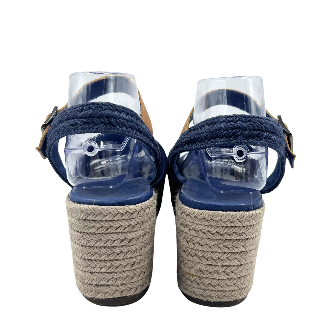 Chocolat Blu 9.5 Navy/Tan Raffia Espadrille