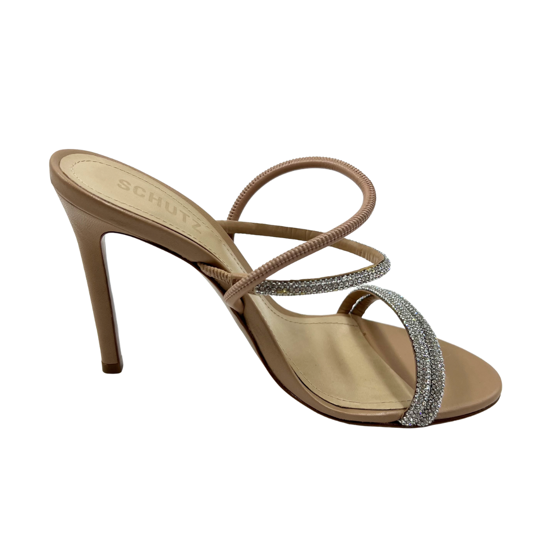 Schutz 7 Nude Leather Heels