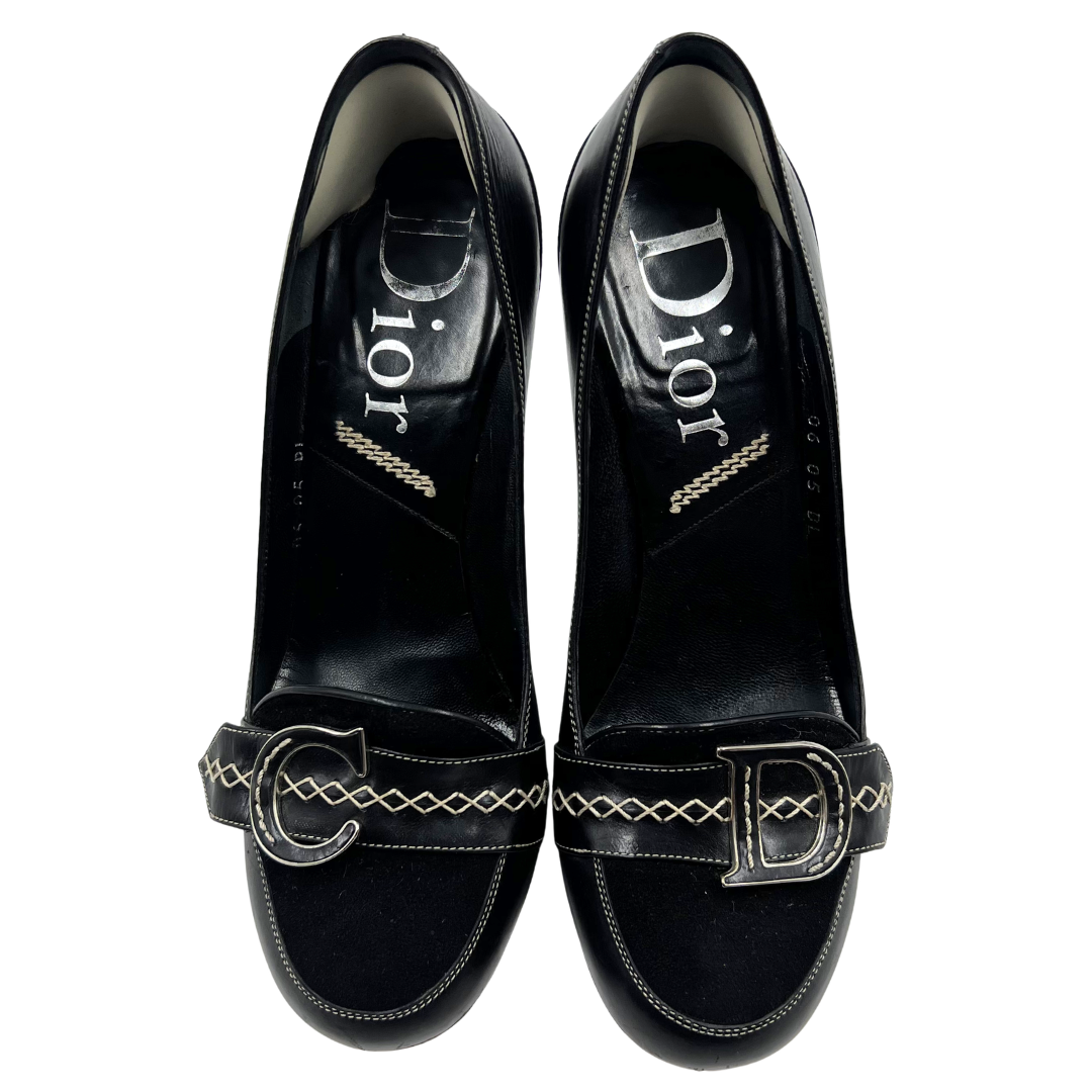 Christian Dior 5 36 Black/Cream Leather Pumps