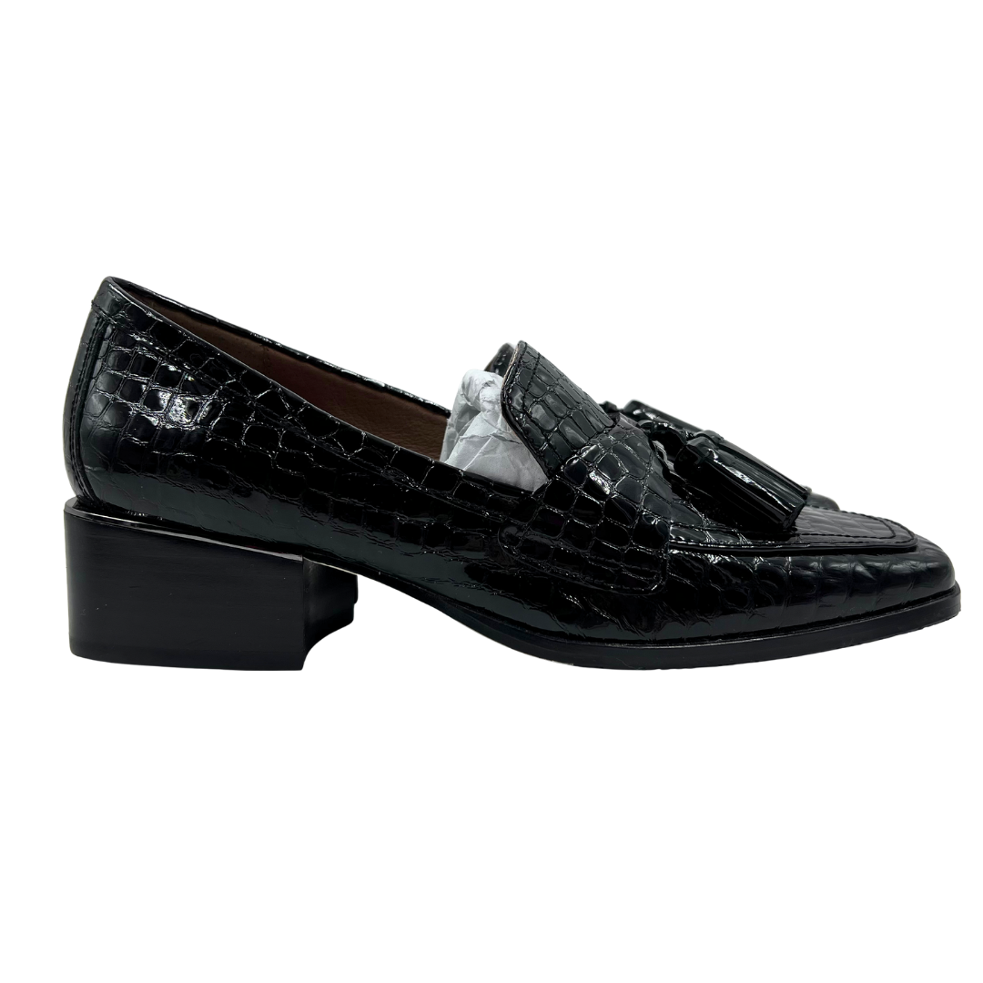 Donald Pliner 8.5 Black Patent Leather Loafers