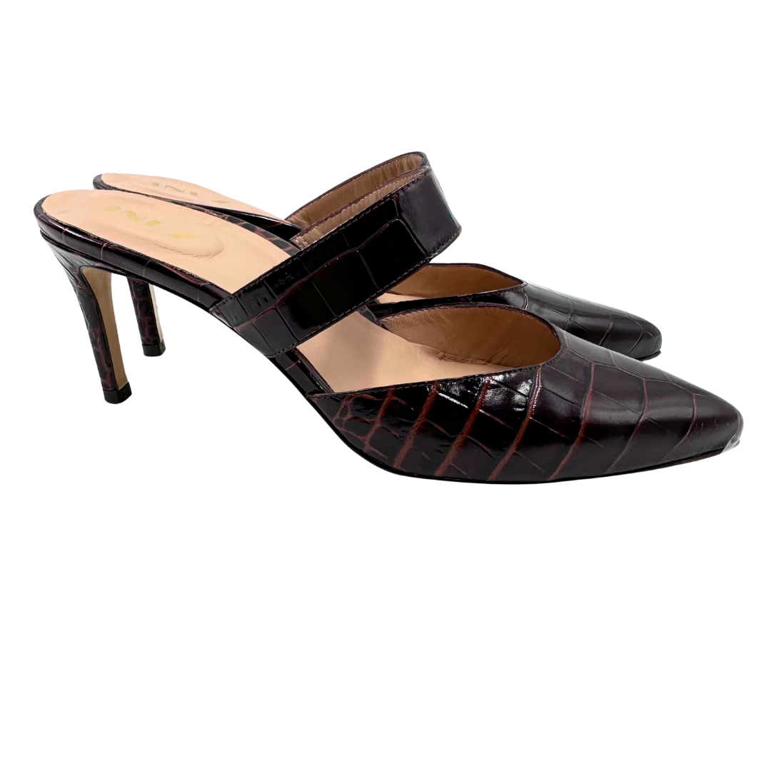INEZ 8.5 Brown Leather Heels