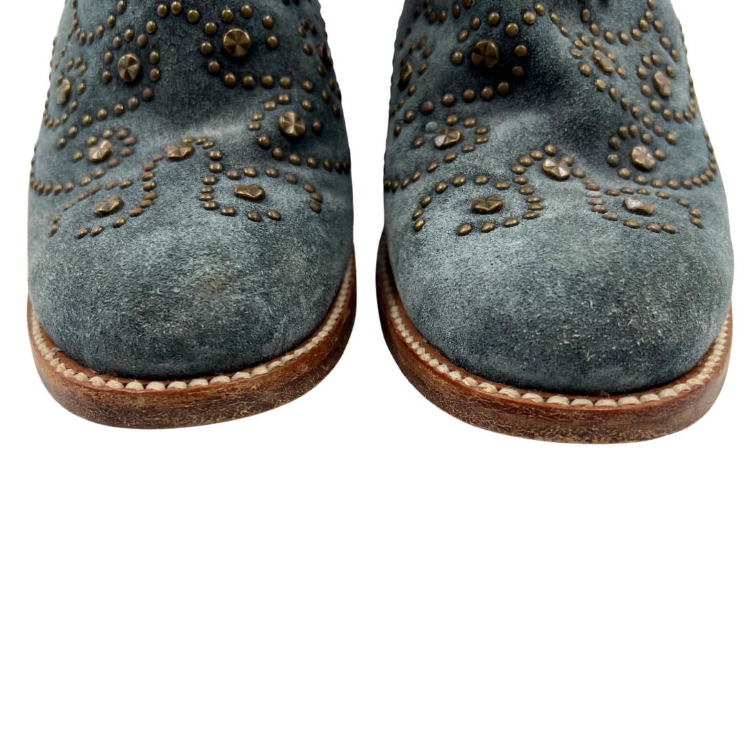 Frye 7 Blue Suede Booties