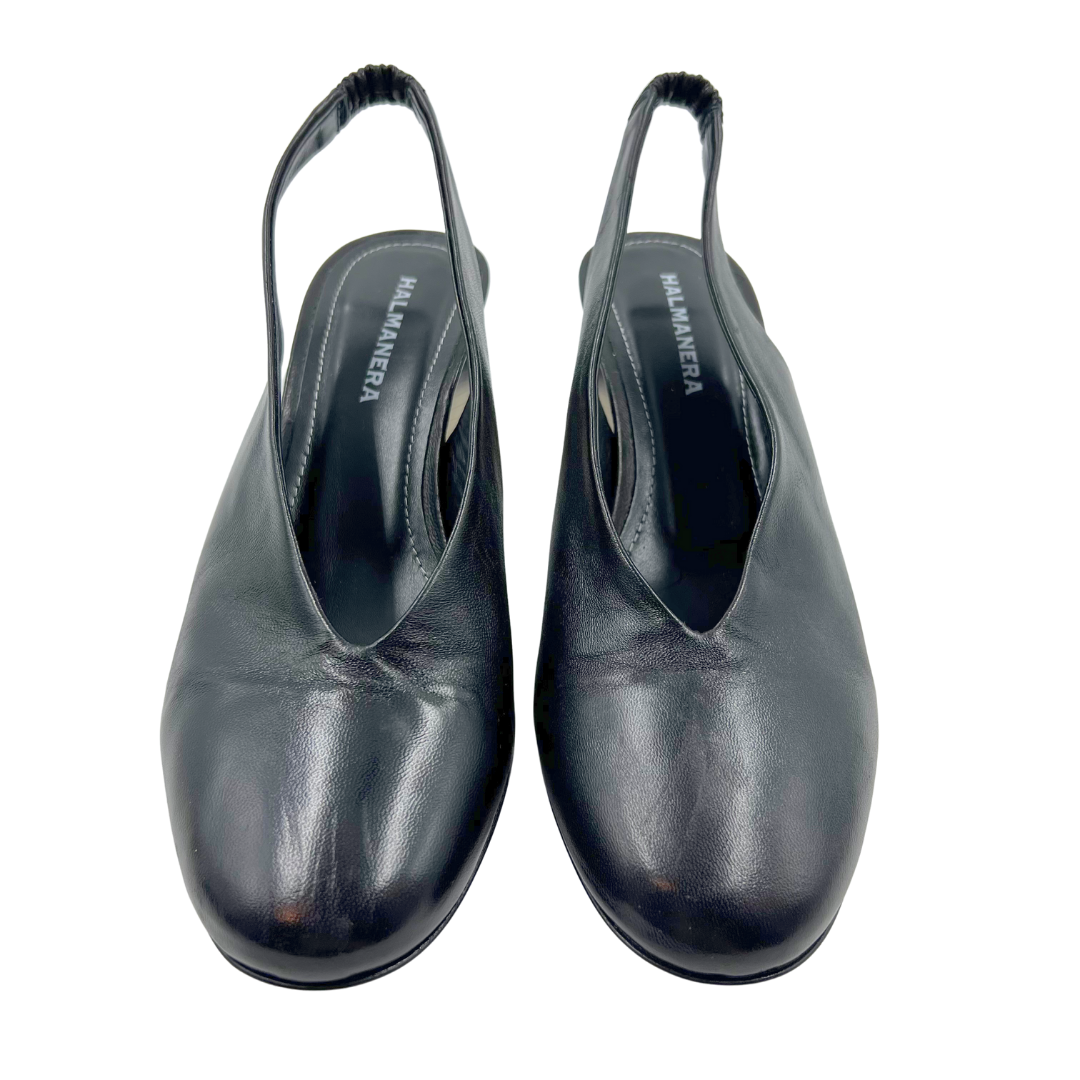 Halmanera 10 40 Black/White Leather Heels