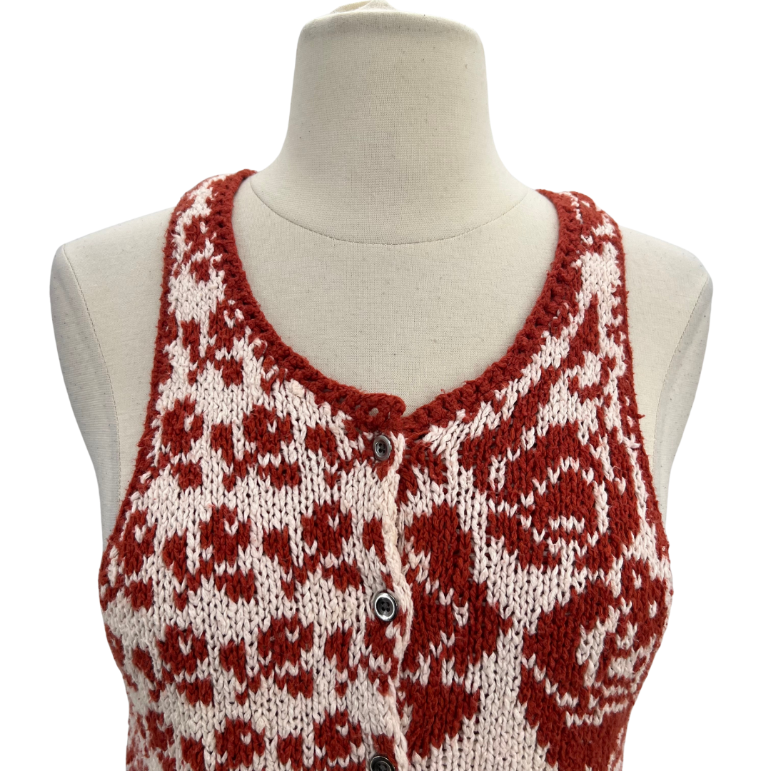 Free People Red/White Vest