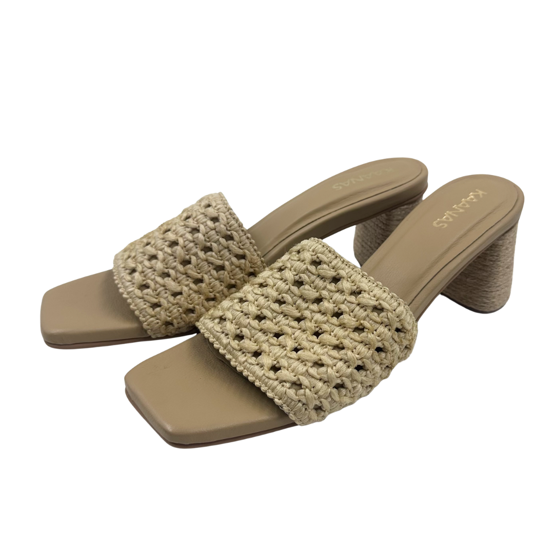 Kaanas 9 Tan Raffia Heels