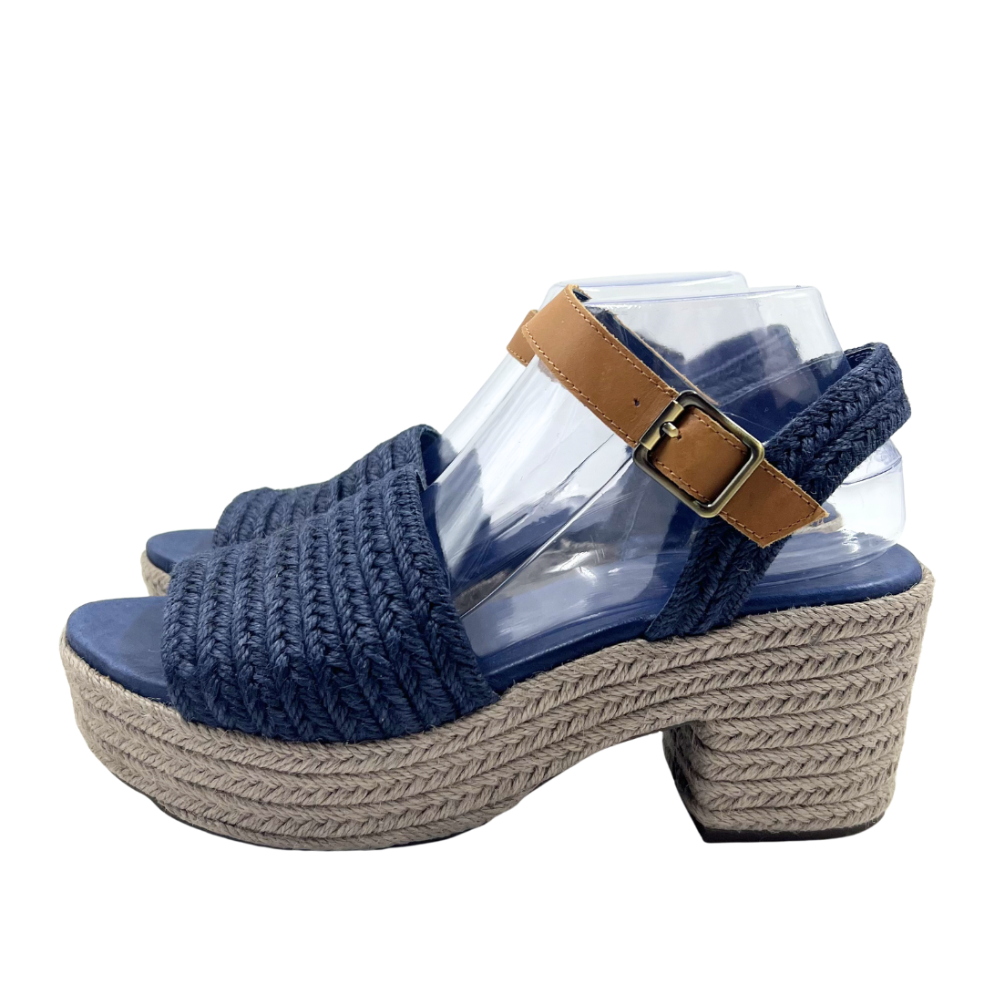 Chocolat Blu 9.5 Navy/Tan Raffia Espadrille