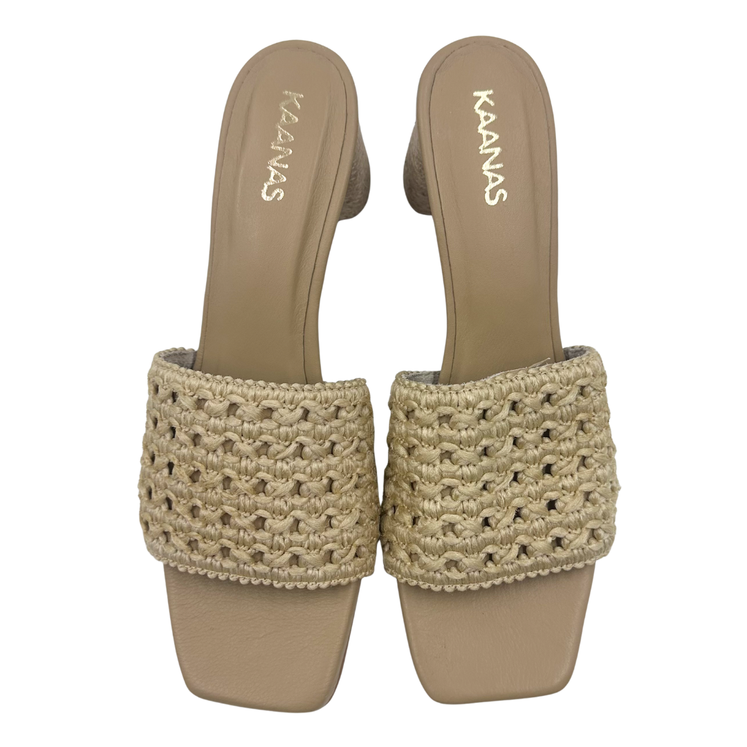 Kaanas 9 Tan Raffia Heels