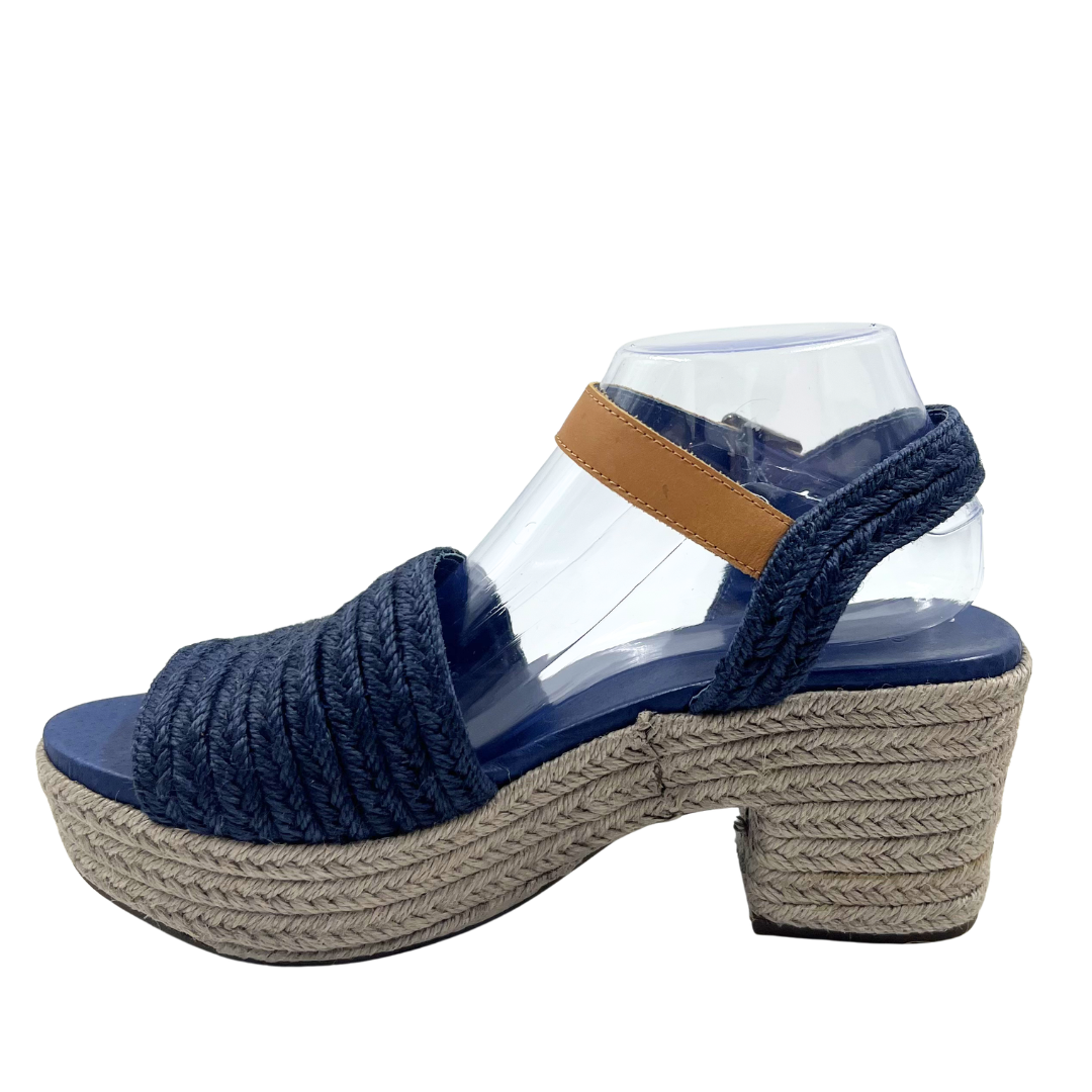 Chocolat Blu 9.5 Navy/Tan Raffia Espadrille