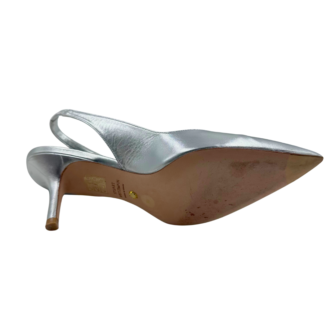 Stuart Weitzman 8 Silver Heels