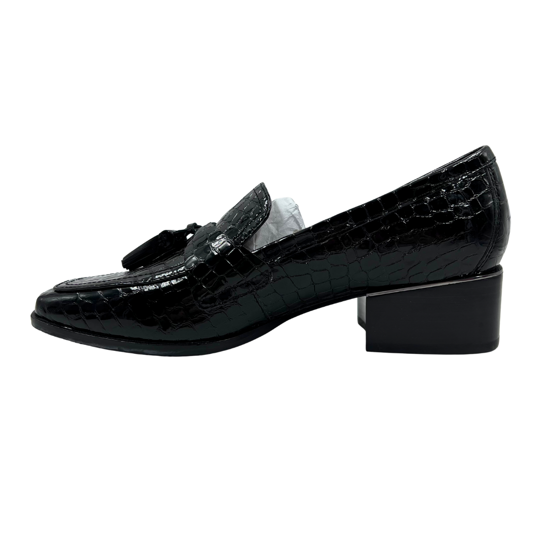 Donald Pliner 8.5 Black Patent Leather Loafers