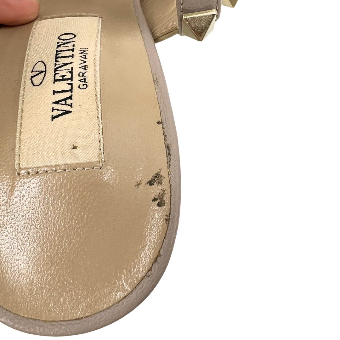 Valentino 6.5/7 37 Tan Patent Leather Heels