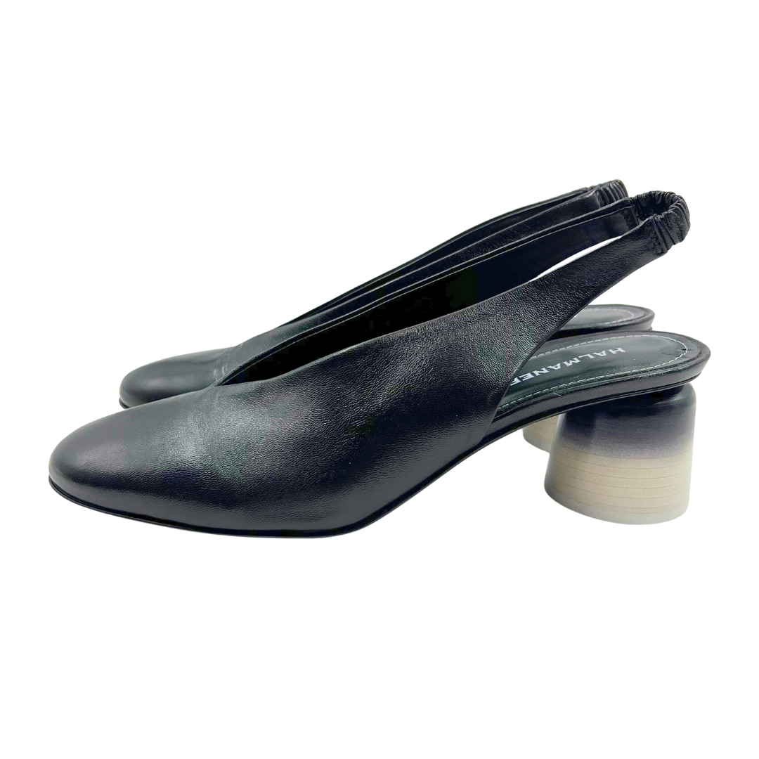 Halmanera 10 40 Black/White Leather Heels