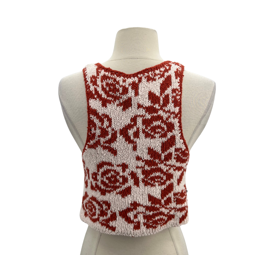 Free People Red/White Vest