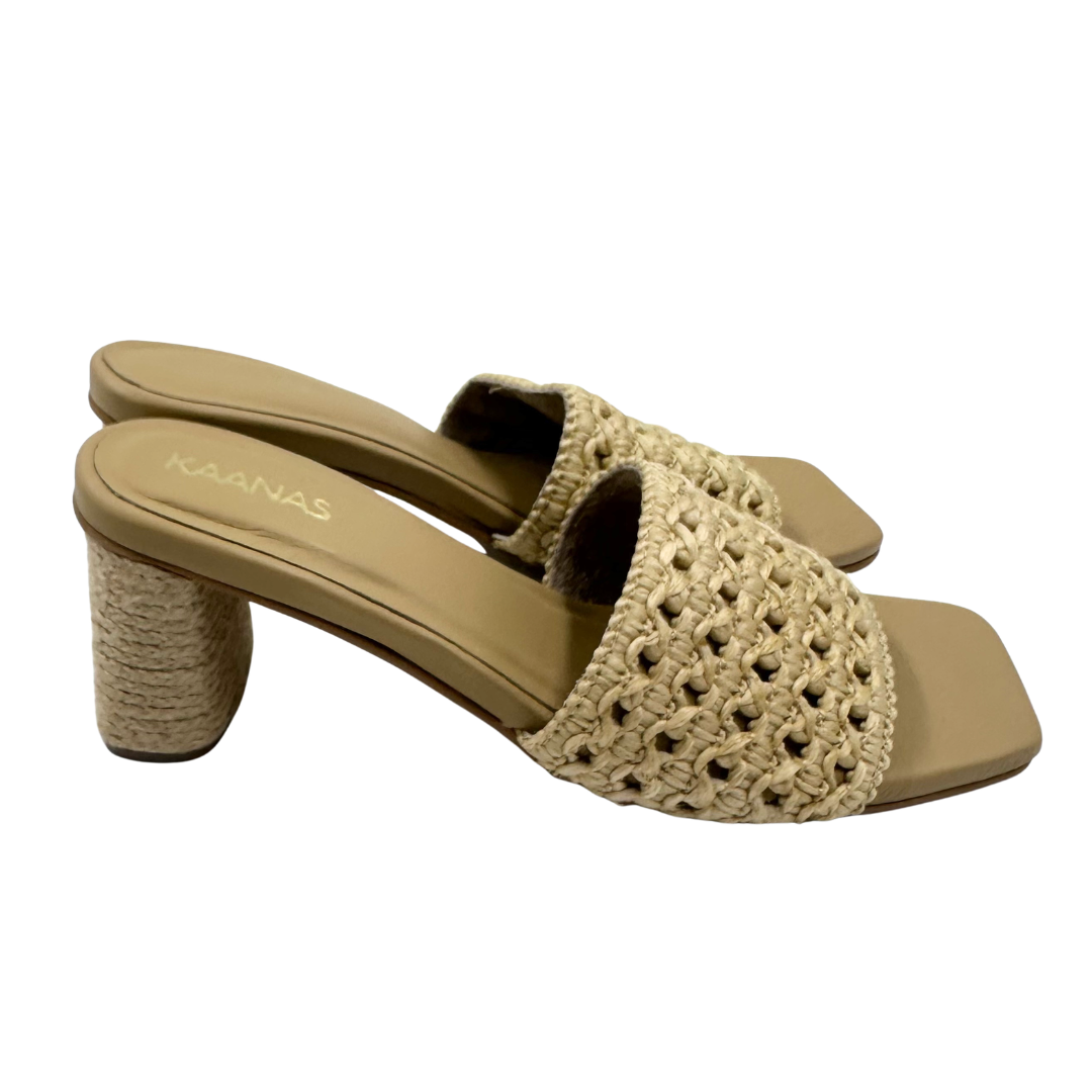Kaanas 9 Tan Raffia Heels