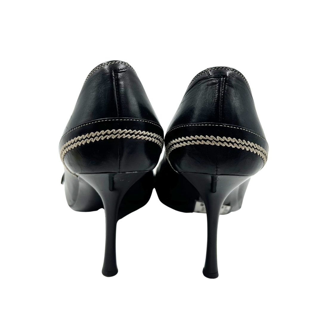 Christian Dior 5 36 Black/Cream Leather Pumps