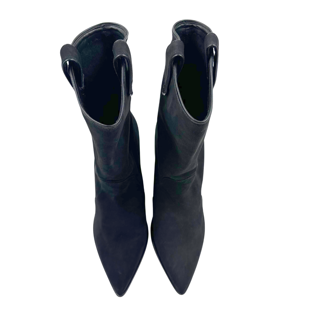 Schutz 8.5 Black Faux Leather Booties