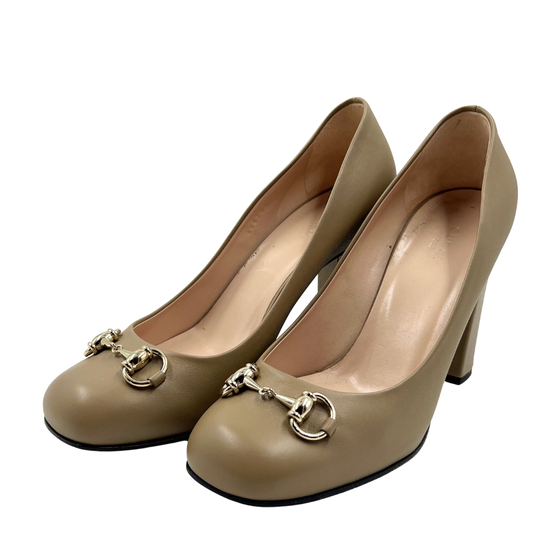 Gucci 8 38.5 Tan Leather Pumps