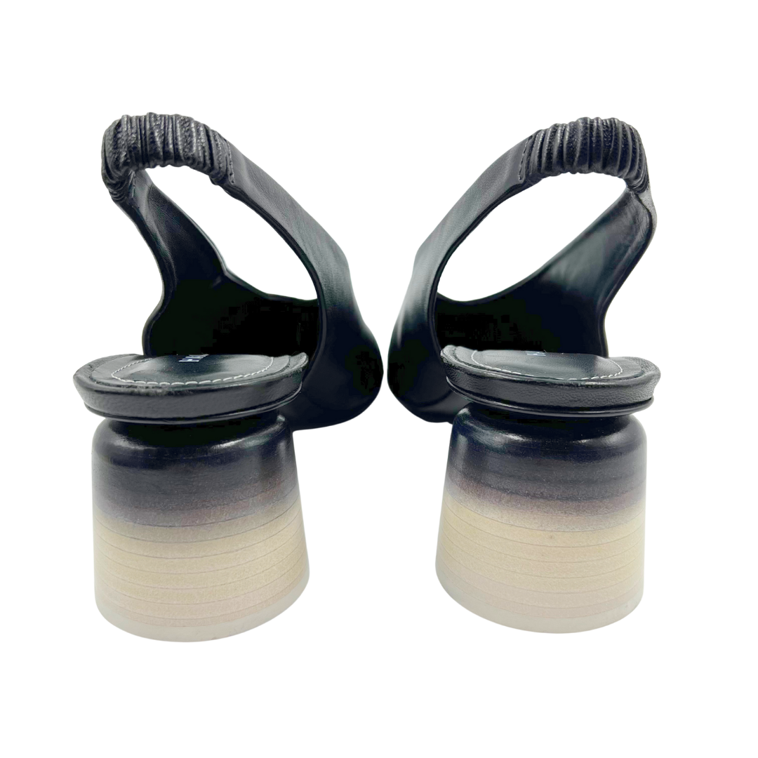 Halmanera 10 40 Black/White Leather Heels