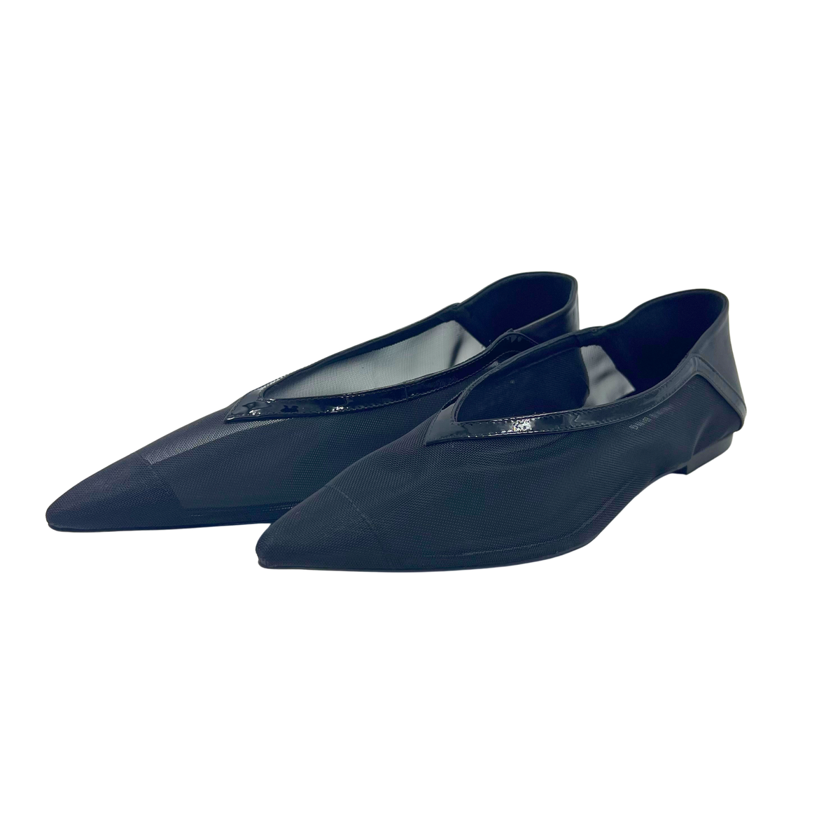 Anine Bing 7 37 Black Mesh Flats