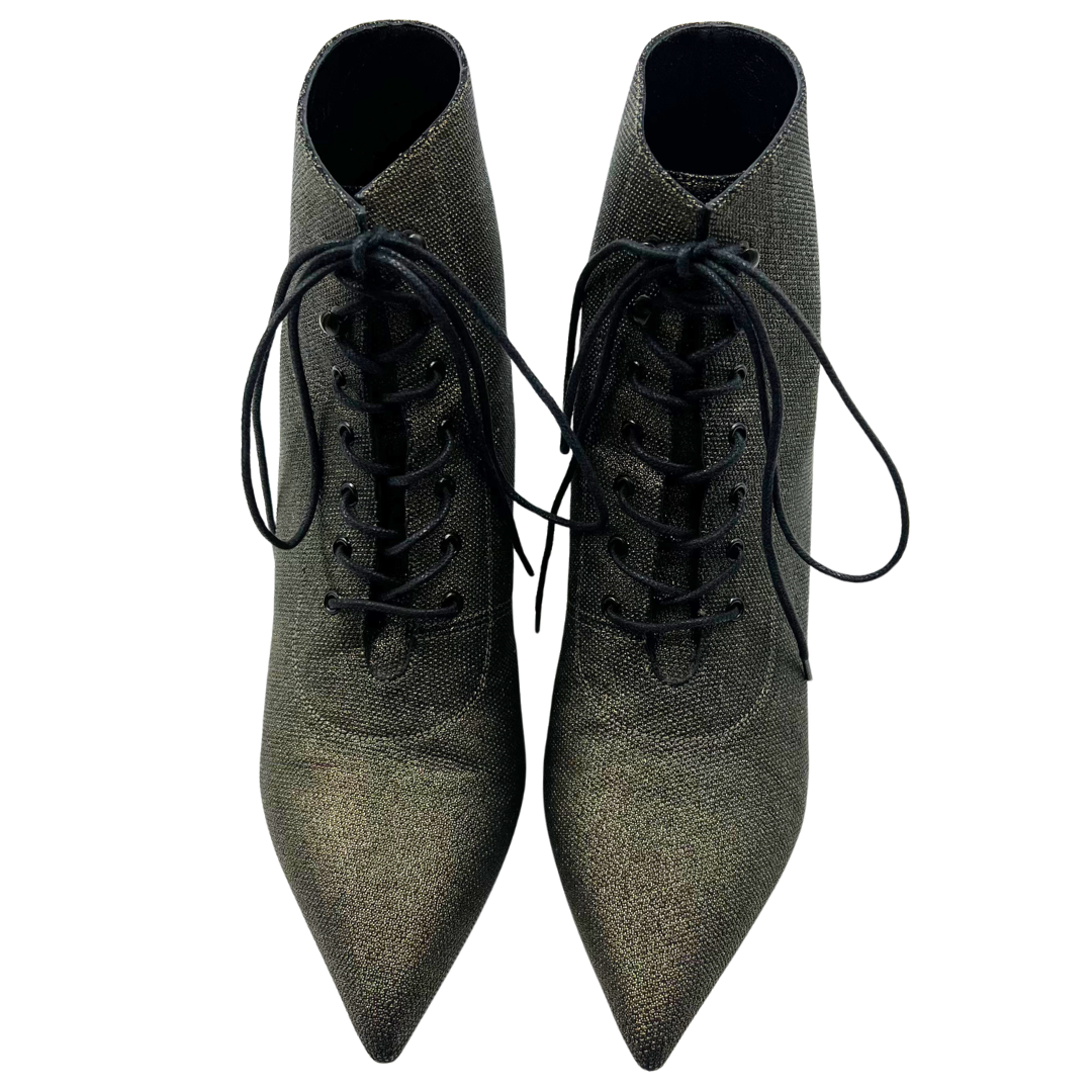 Saint Laurent 7.5 38 Metallic Booties