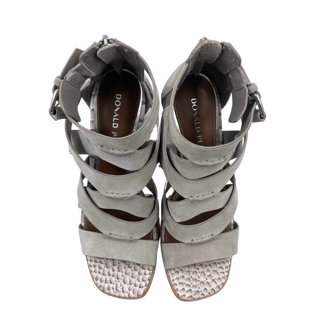 Donald Pliner 7 Grey/animal print Suede Heels