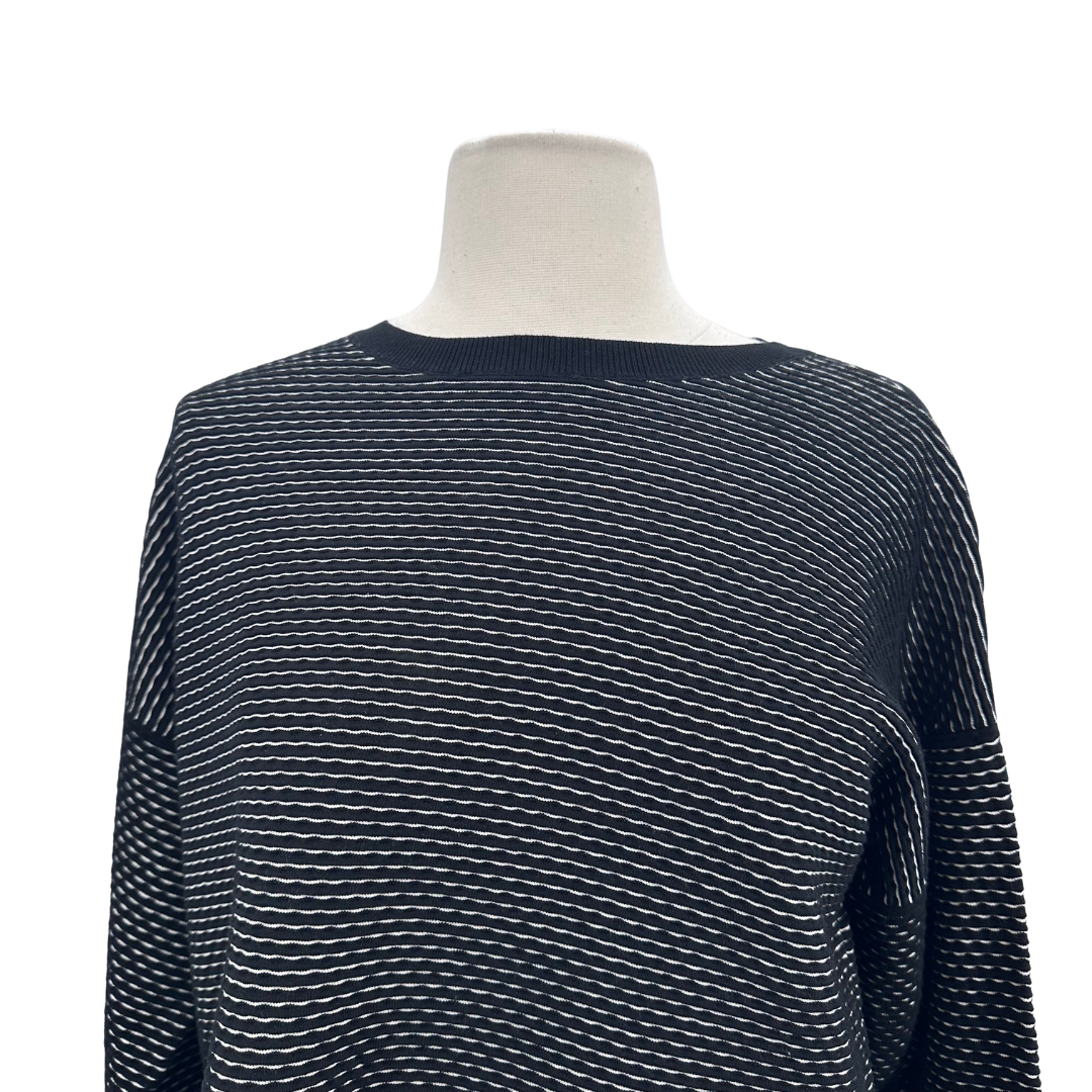 Theory Black/white Knit Top