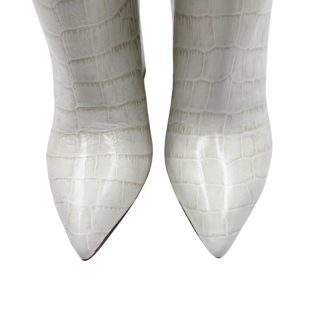 Paris Texas 6 36 White + Brown Leather Boots