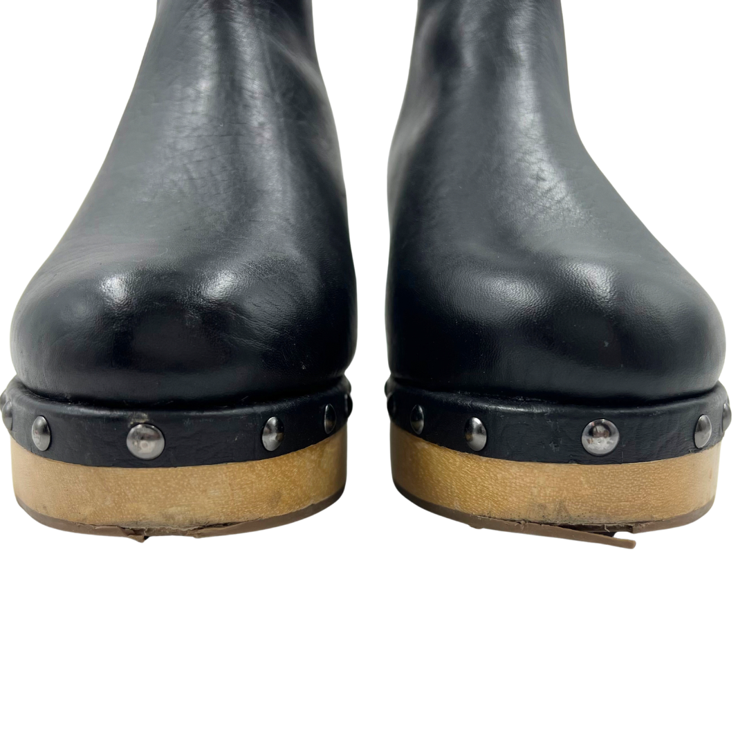 the odells 9 40 Black/Tan Leather Clogs