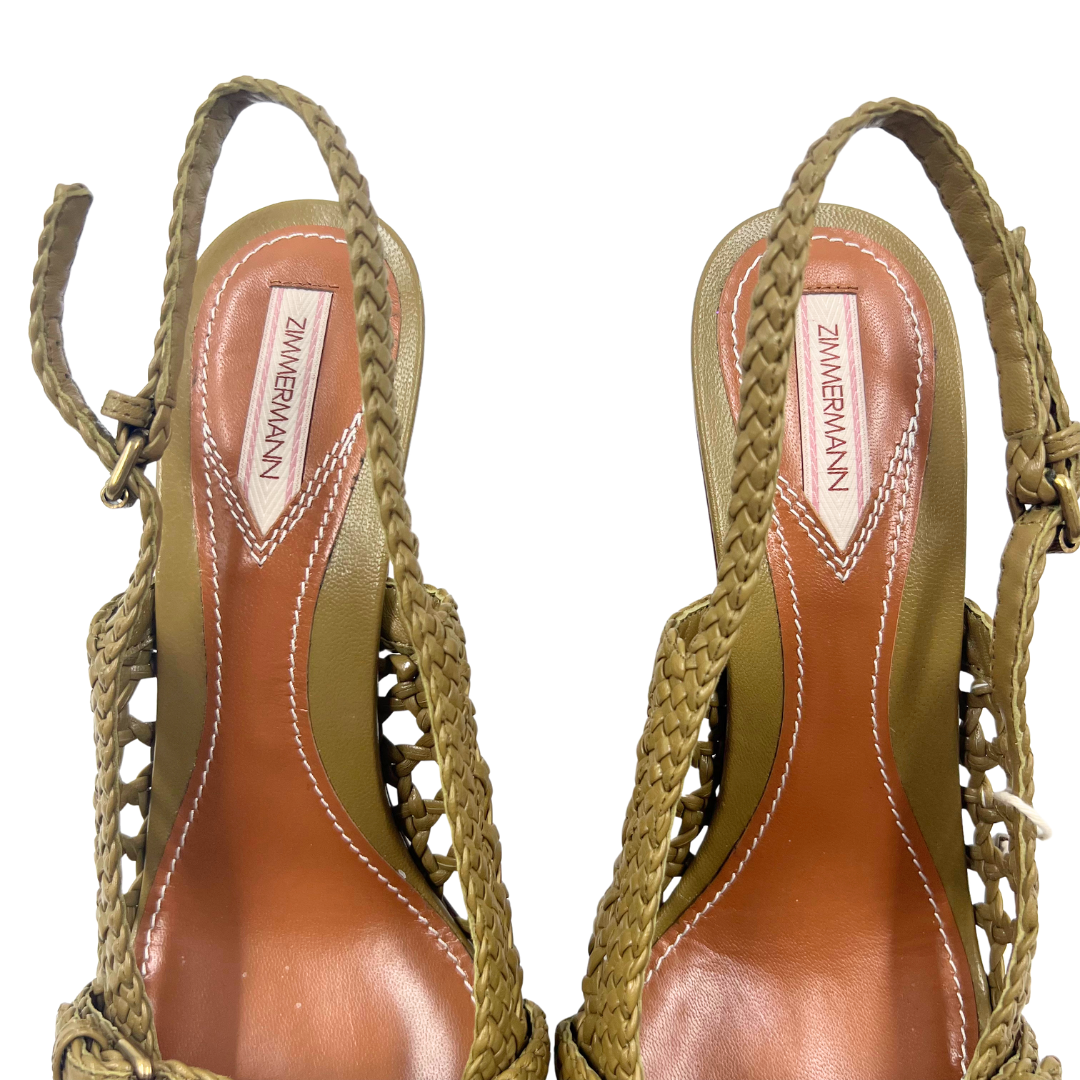 Zimmermann 40 Brown Leather Slingbacks