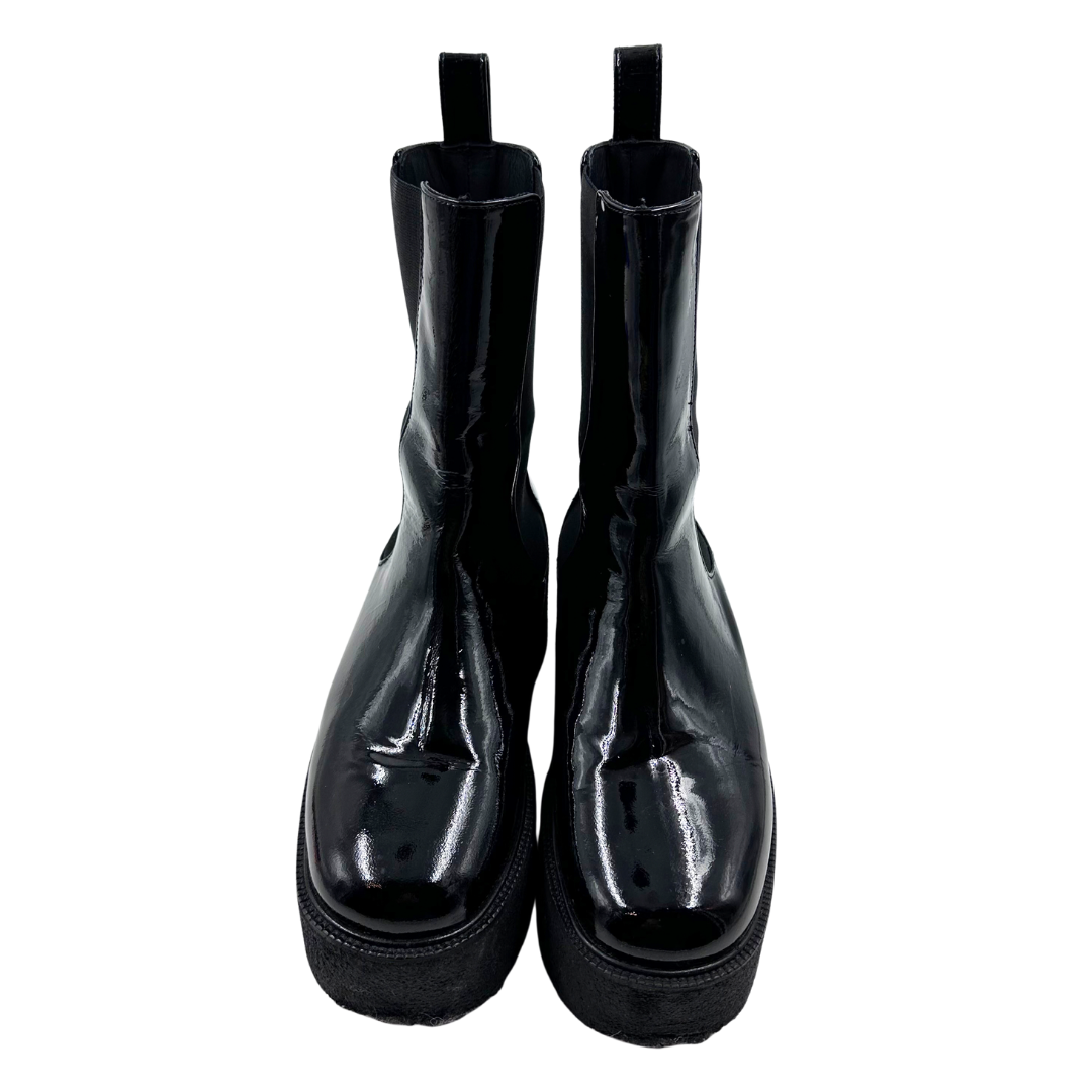 Staud 8 38 Black Patent Leather Boots