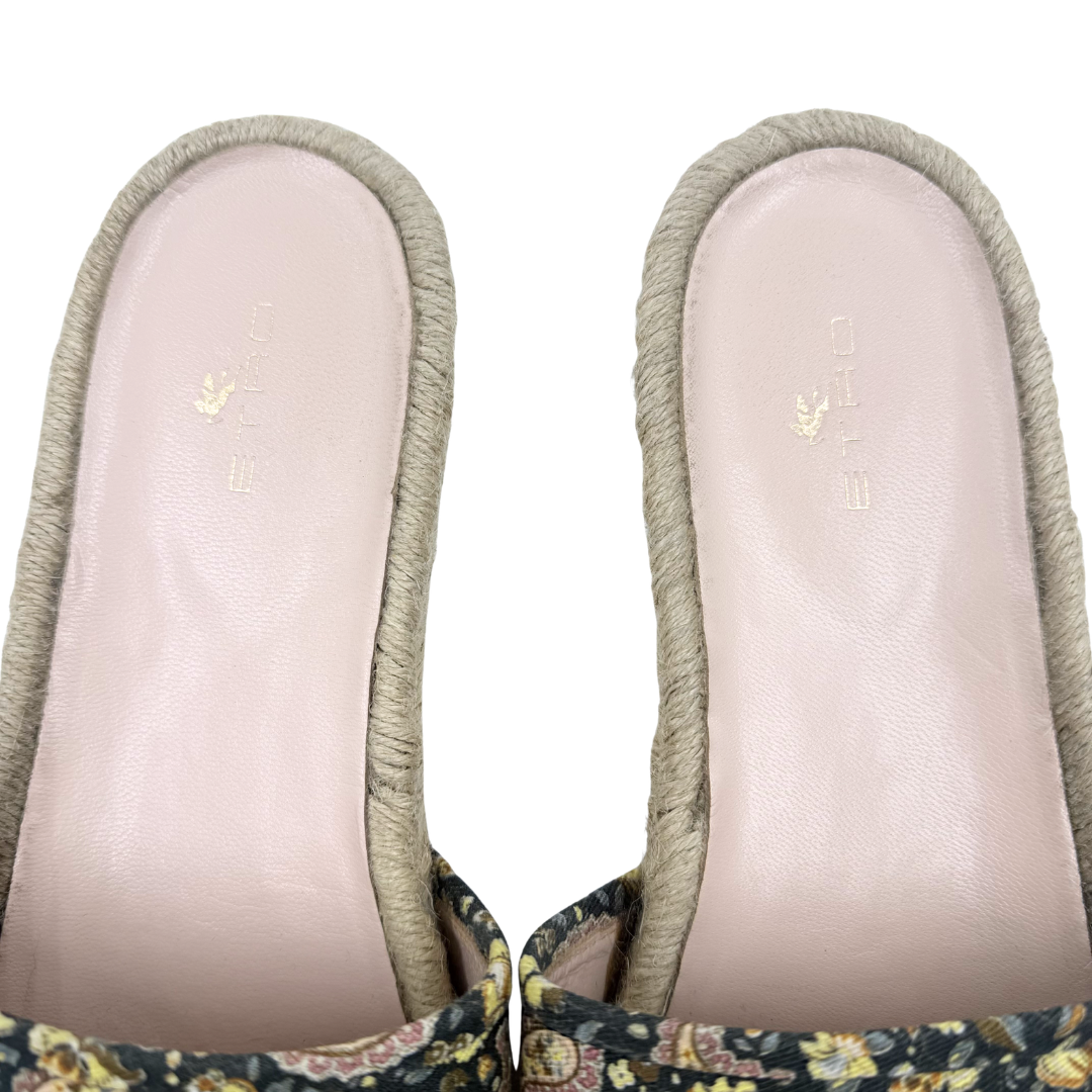 Etro 9 40 Charcoal Floral Slides