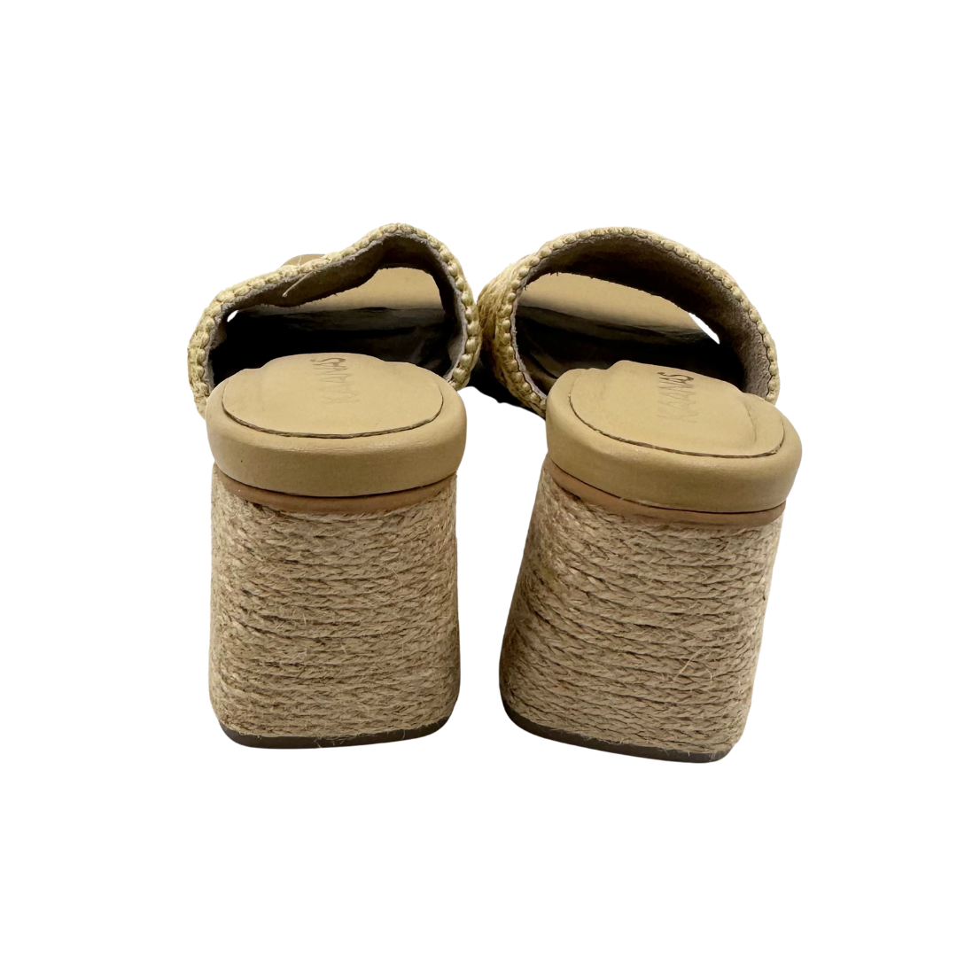 Kaanas 9 Tan Raffia Heels