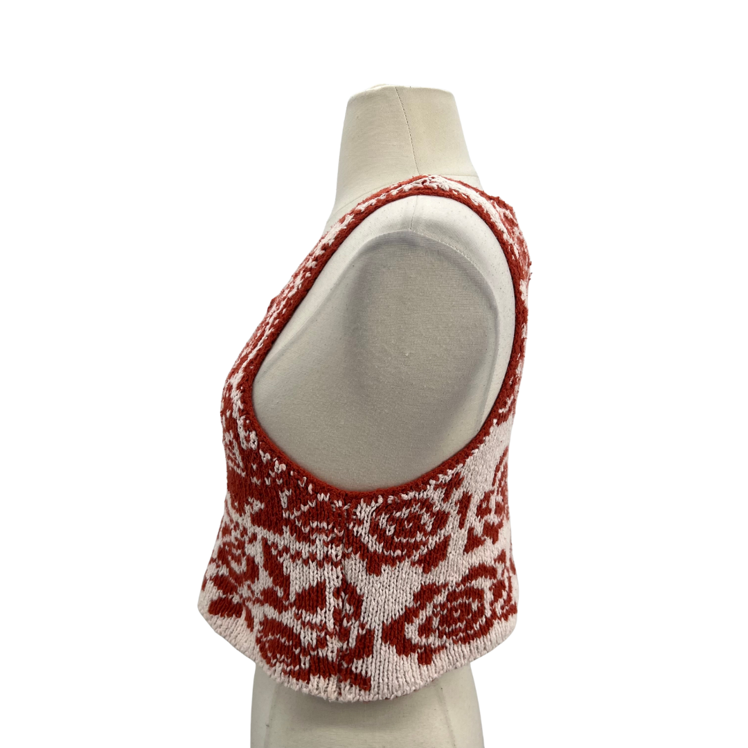Free People Red/White Vest