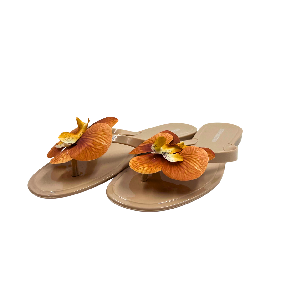 Steve Madden 8 tan/multi Rubber Flip Flop