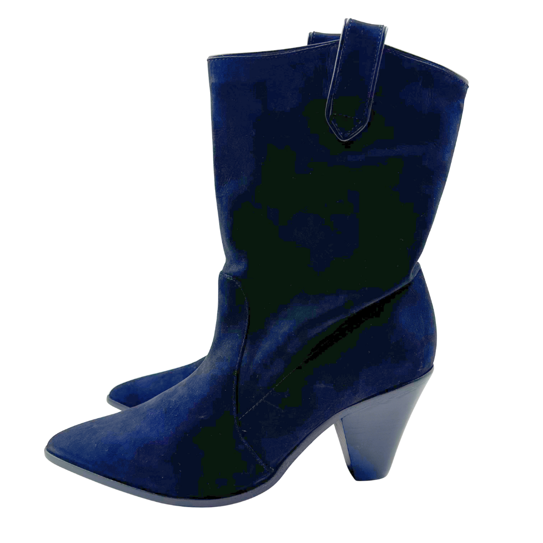 Schutz 8.5 Black Faux Leather Booties