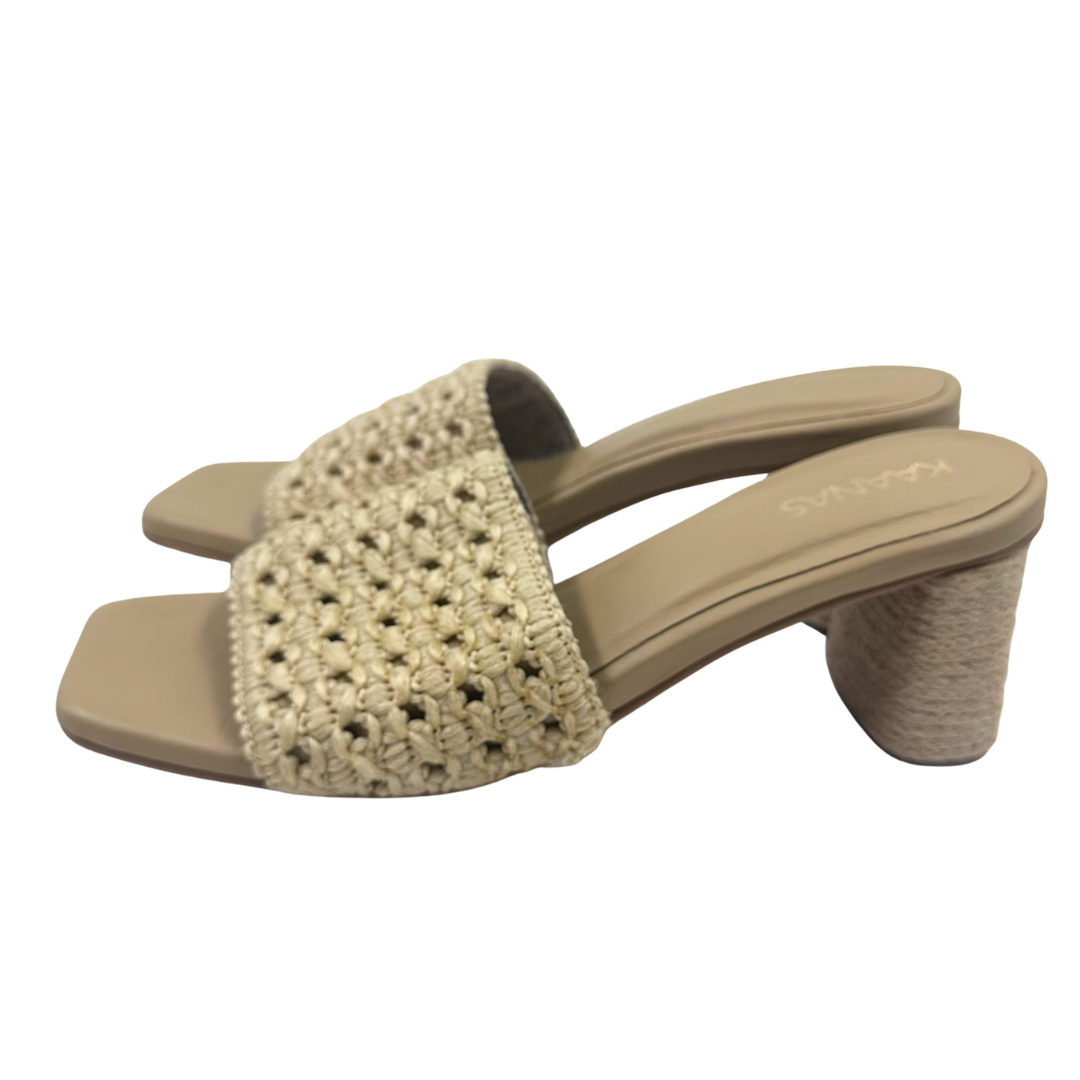 Kaanas 9 Tan Raffia Heels