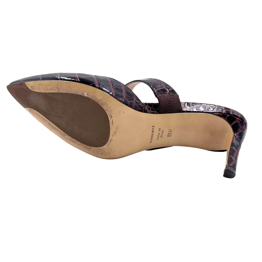 INEZ 8.5 Brown Leather Heels